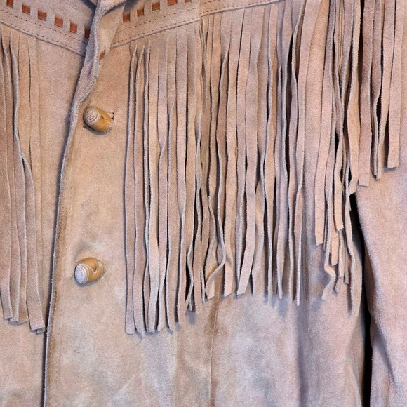 El Toro Bravo Genuine Leather Suede Fringe Western Jacket Size 44 - Picture 5 of 10